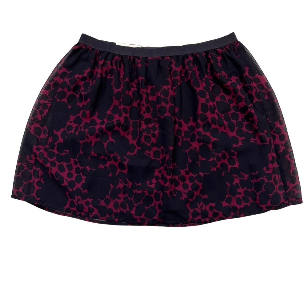 GAP Women's‎ Skater Floral Skirt Burgundy/Black Size Medium - NWT